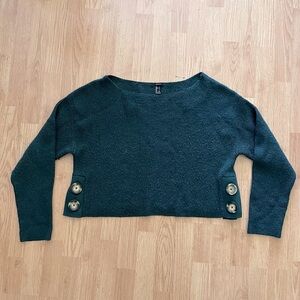 Forever 21 Dark Hunter Green Cropped Sweater